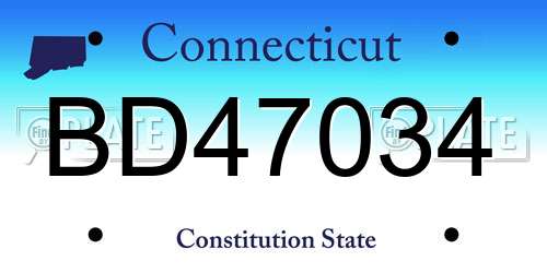 BD47034 Connecticut License Plate
