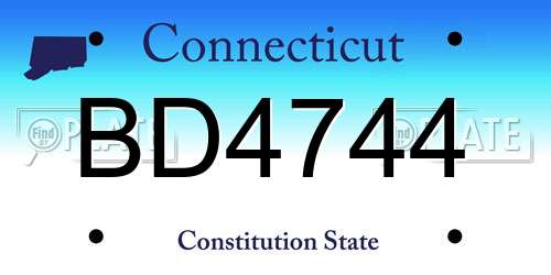 BD4744 Connecticut License Plate