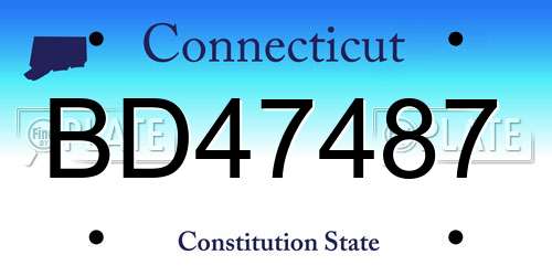 BD47487 Connecticut License Plate