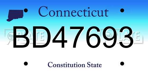 BD47693 Connecticut License Plate