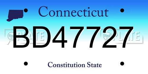 BD47727 Connecticut License Plate