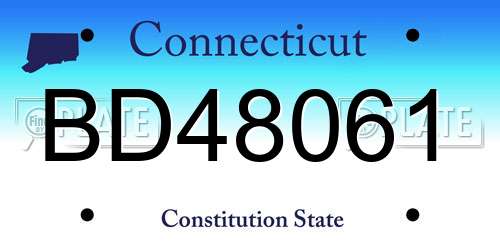 BD48061 Connecticut License Plate
