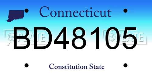 BD48105 Connecticut License Plate