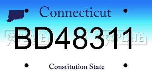 BD48311 Connecticut License Plate