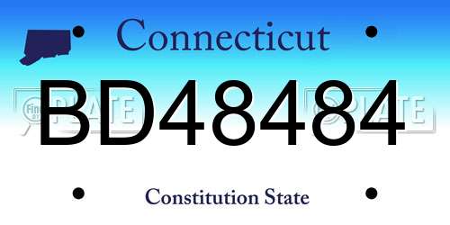 BD48484 Connecticut License Plate