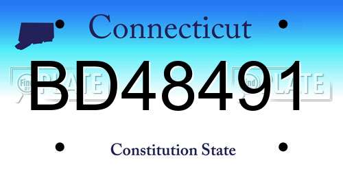 BD48491 Connecticut License Plate