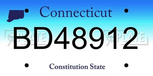 BD48912 Connecticut License Plate
