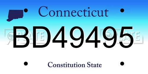 BD49495 Connecticut License Plate