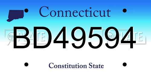 BD49594 Connecticut License Plate