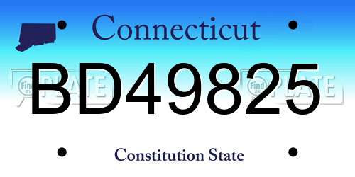BD49825 Connecticut License Plate