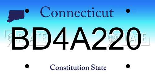 BD4A220 Connecticut License Plate