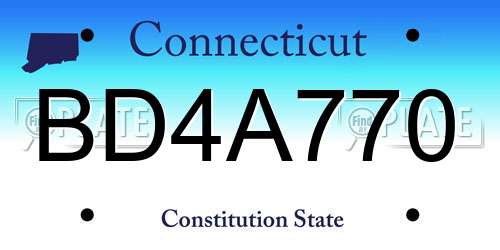 BD4A770 Connecticut License Plate