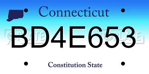 BD4E653 Connecticut License Plate