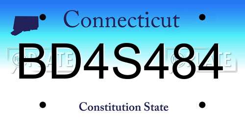 BD4S484 Connecticut License Plate