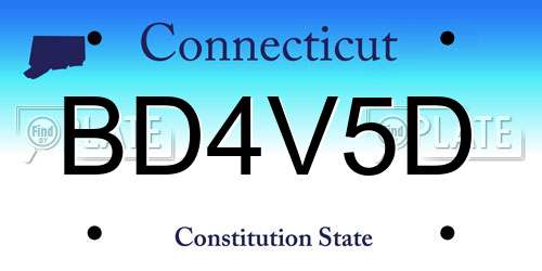 BD4V5D Connecticut License Plate