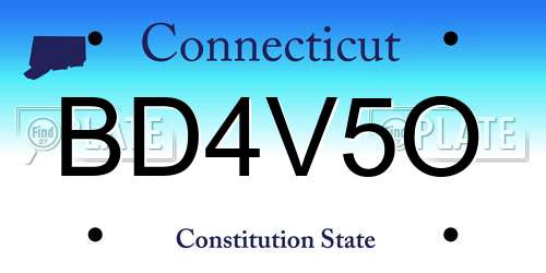 BD4V5O Connecticut License Plate