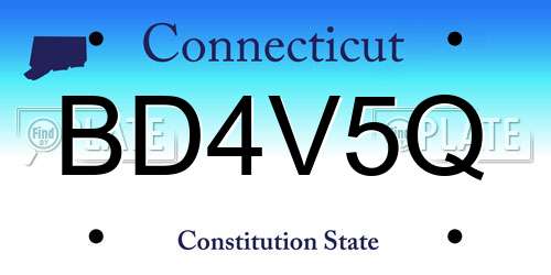 BD4V5Q Connecticut License Plate