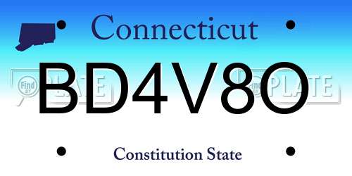 BD4V8O Connecticut License Plate
