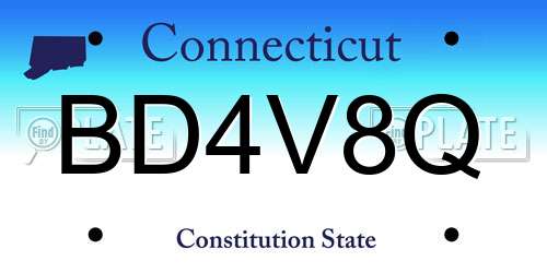BD4V8Q Connecticut License Plate