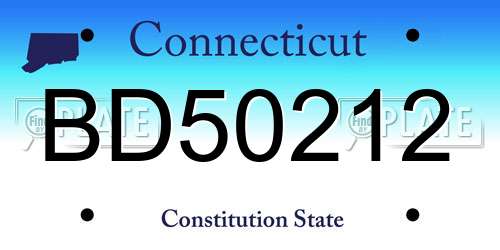 BD50212 Connecticut License Plate