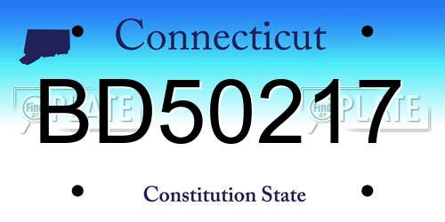 BD50217 Connecticut License Plate