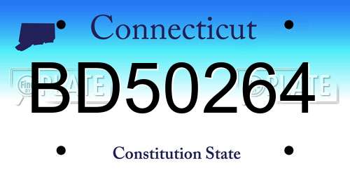 BD50264 Connecticut License Plate