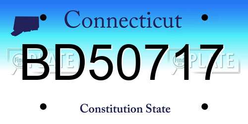 BD50717 Connecticut License Plate