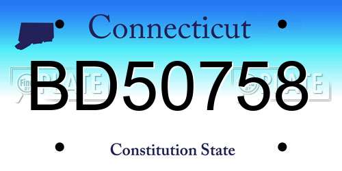 BD50758 Connecticut License Plate