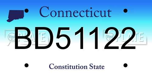 BD51122 Connecticut License Plate