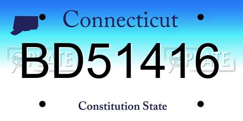 BD51416 Connecticut License Plate