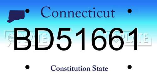 BD51661 Connecticut License Plate