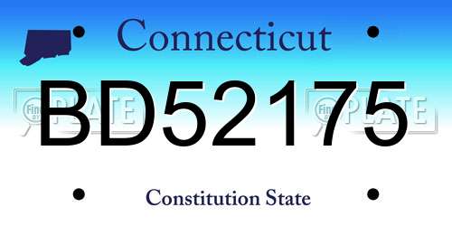BD52175 Connecticut License Plate