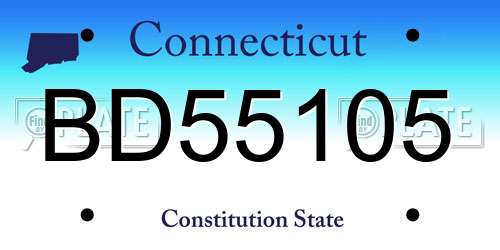 BD55105 Connecticut License Plate
