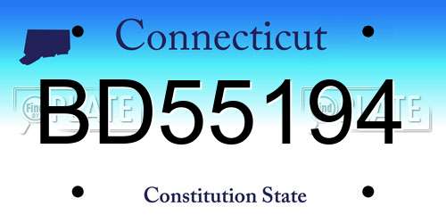 BD55194 Connecticut License Plate