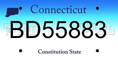 BD55883 Connecticut License Plate