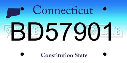BD57901 Connecticut License Plate