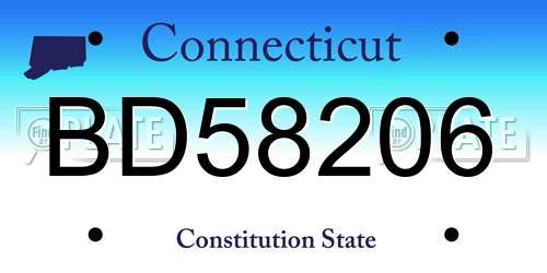 BD58206 Connecticut License Plate