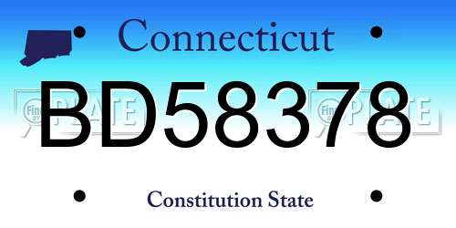 BD58378 Connecticut License Plate