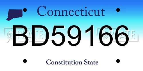 BD59166 Connecticut License Plate