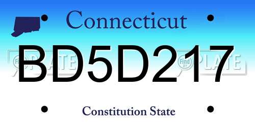 BD5D217 Connecticut License Plate