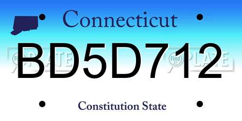 BD5D712 Connecticut License Plate