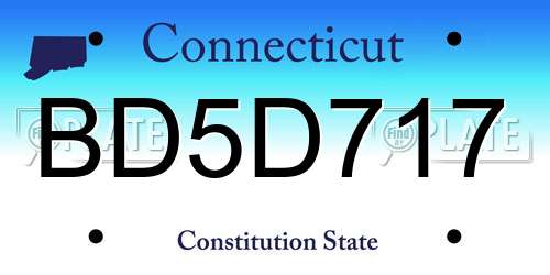 BD5D717 Connecticut License Plate