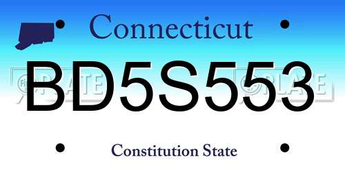 BD5S553 Connecticut License Plate