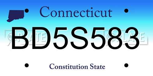 BD5S583 Connecticut License Plate