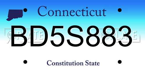 BD5S883 Connecticut License Plate