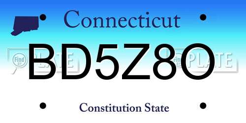 BD5Z8O Connecticut License Plate