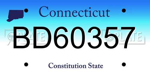 BD60357 Connecticut License Plate