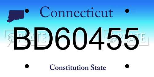 BD60455 Connecticut License Plate