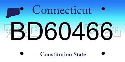 BD60466 Connecticut License Plate