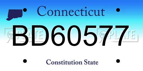 BD60577 Connecticut License Plate